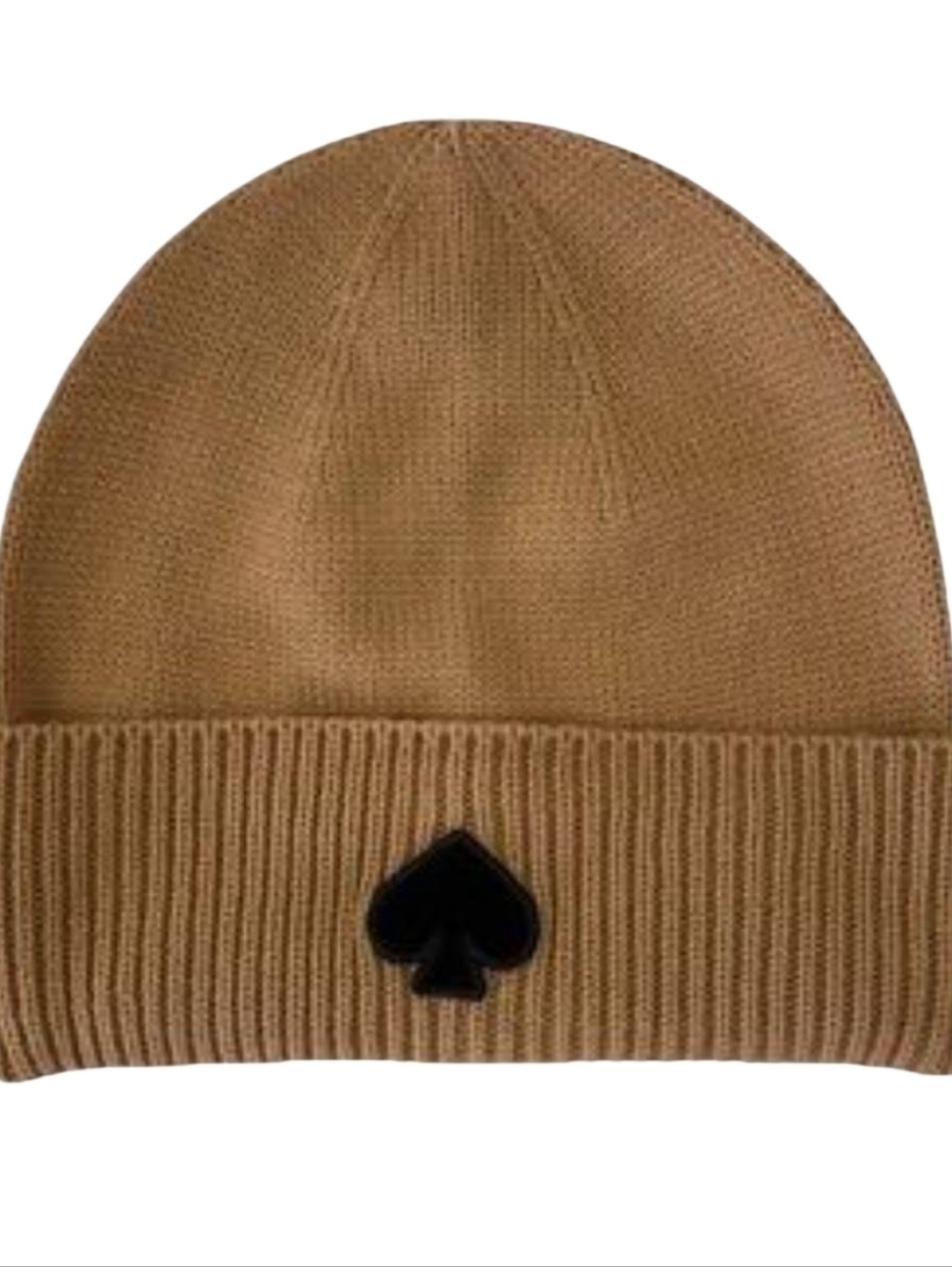Kate Spade Nee‎ York Spade Logo Flocked Beanie Hat- Light Tobacco